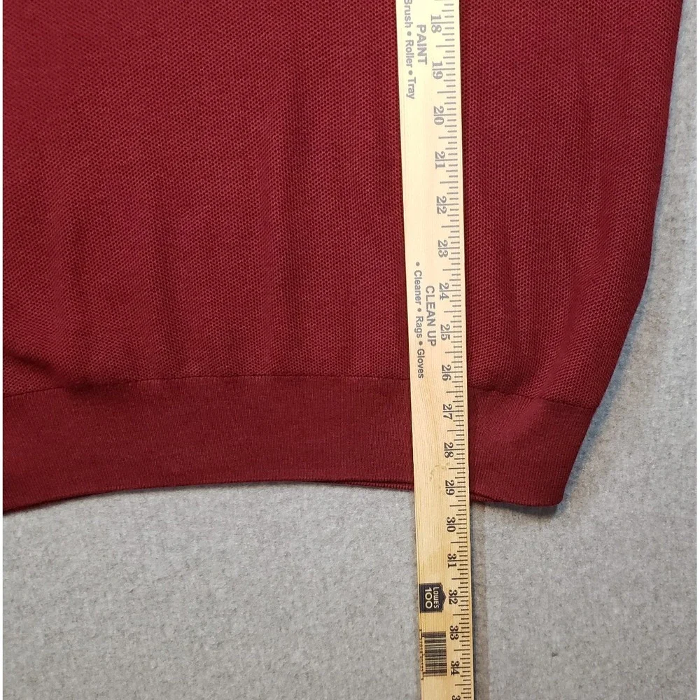 Polo Ralph Lauren Pima Cotton Quarter Zip Sweater Mens Maroon Sz XXL Pullover - Picture 5 of 11